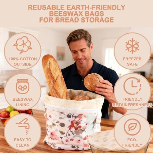 Reusable Beeswax Bread Bags and Bowl Covers