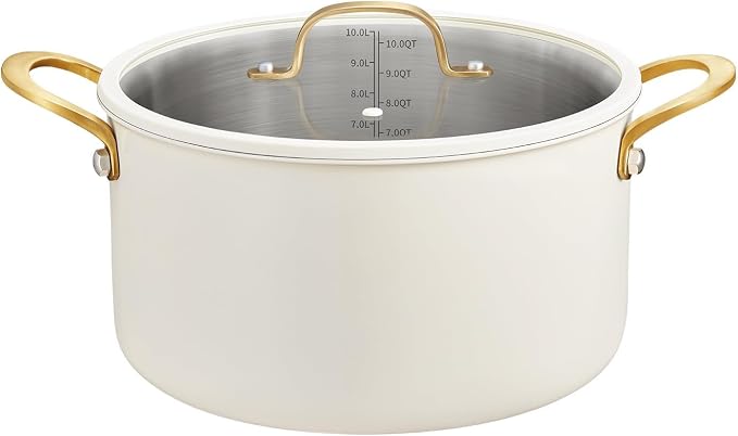 BEZIA Large Stainless Steel Stock Pot, 12 Quart Large Cooking Pot by BEZIA