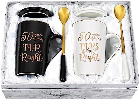 YHRJWN - 50th Wedding Gifts, 50 Years of Being Mr & Mrs Always Right