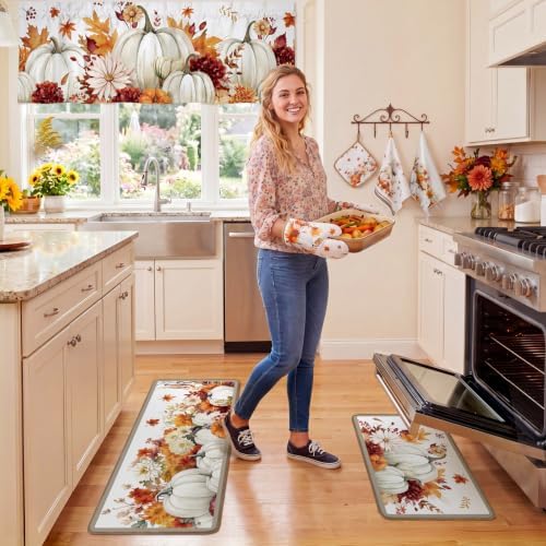 16 Pcs Fall Thanksgiving White Pumpkin Kitchen Decor Accessories Set