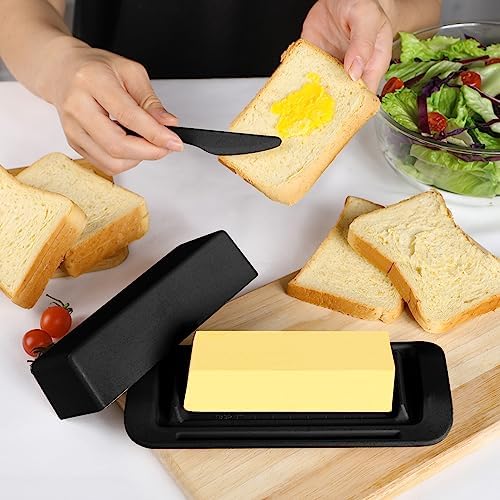 Bamboo Butter Dish with Lid and Knife,Small Butter Keeper for One