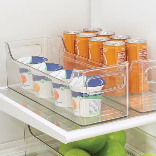 iDesign Stackable Plastic Pantry Bin with Handles, Clear