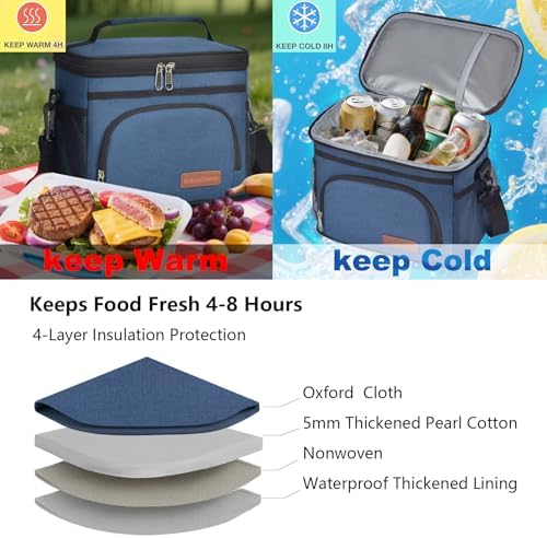 ExtraCharm Insulated Lunch Bag for Women/Men - Reusable Lunch Box for