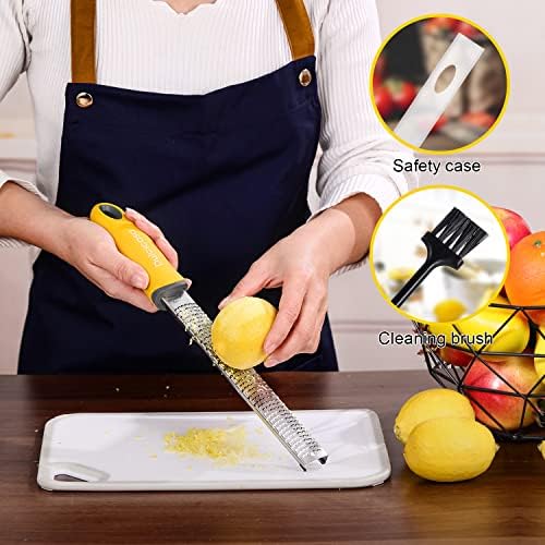 Stainless Steel Lemon Zester & Grater - Premium Kitchen Tool for