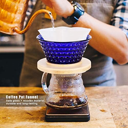 Cone Glass Pour Over Coffee Maker with Stand, 1-4 Cups Drip Coffee