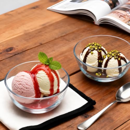 12 Pieces Small Glass Bowl Set, 10 oz Clear Prep Dessert Bowls