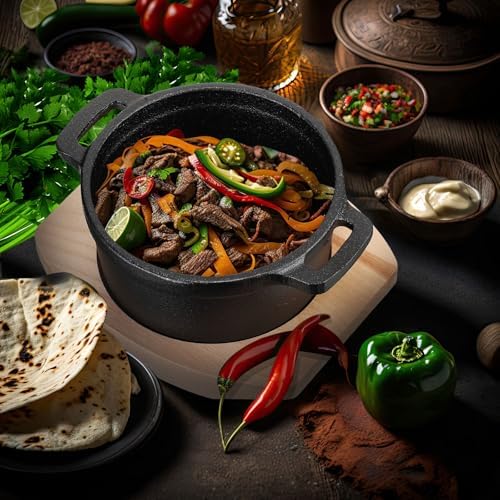 2 Sets 20 oz Cast Iron Dutch Oven Pots with Lids