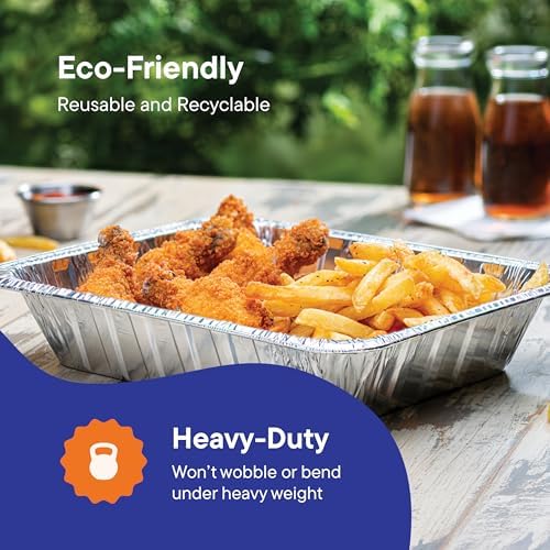 Aluminum Pans 9x13 Disposable Aluminum Foil Pans with Lids [25-Sets]