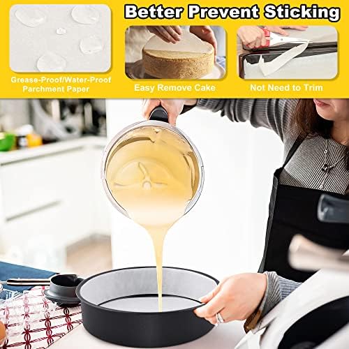 E-far 8 Inch Cake Pans Set of 2, Nonstick Small Cake Pans & Parchment