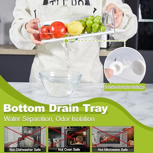 2-Pack Fridge Organizers and Storage, Clear Refrigerator Containers