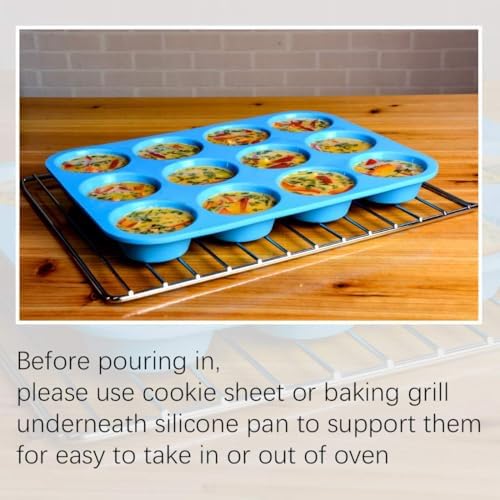 CAKETIME Silicone Muffin Pan - Cupcake Pan, Mini Loaf Pan Silicone