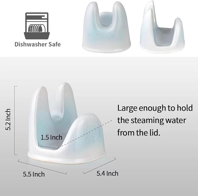 Nihow Pot Lid Holder: Stable Ceramic Pan Lid Holder - Image 2