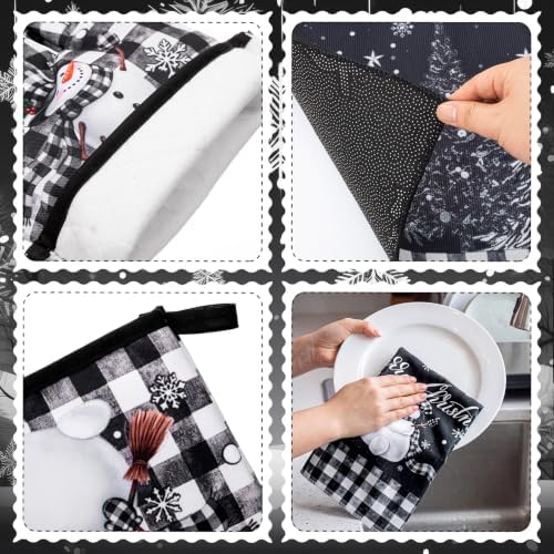 Nuanchu 17Pcs Christmas Kitchen Decor and Accessories for Home,Black