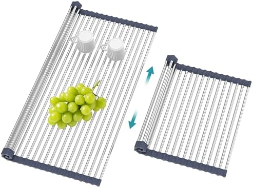 BBXTYLY Extra Large Expandable Roll Up Dish Drying Rack,Over The Sink