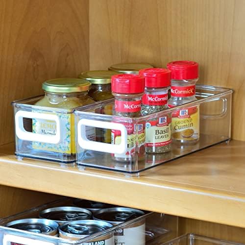 Youngever 4 Pack Stackable Plastic Storage Organizer Container Bins