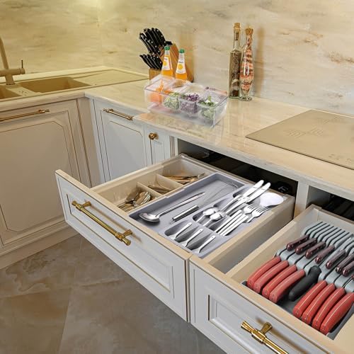 Plastic Expandable Silverware Drawer Organizer