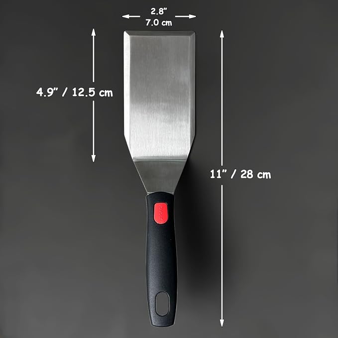 Professional Metal Spatula for Cast Iron Skillets and Flat Top Grills, Full - Image 8