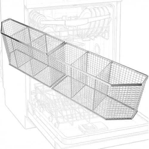2-Piece Dishwasher Basket for Silverware, 304 Stainless Steel