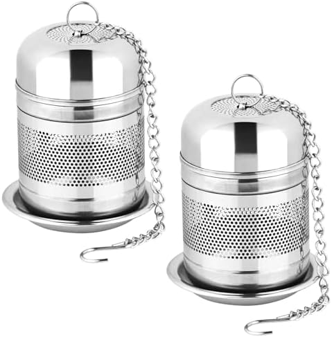 Fri4Free 2PCS Fine Mesh Stainless Steel Tea Infusers with Chain Hook &