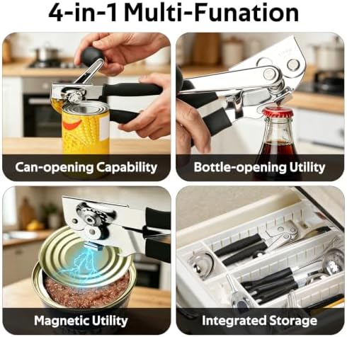 Decorwell Manual Can Opener Heavy Duty Stainless Steel, Commercial Can