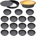 16 Pcs Mini Tart Pans Set, 3.1 inch Tart Pans with Removable Bottoms