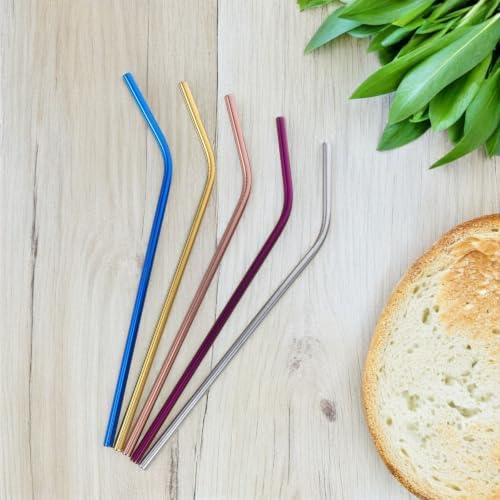 Stainless Steel Reusable Drinking Straws Set with Cleaning Brush