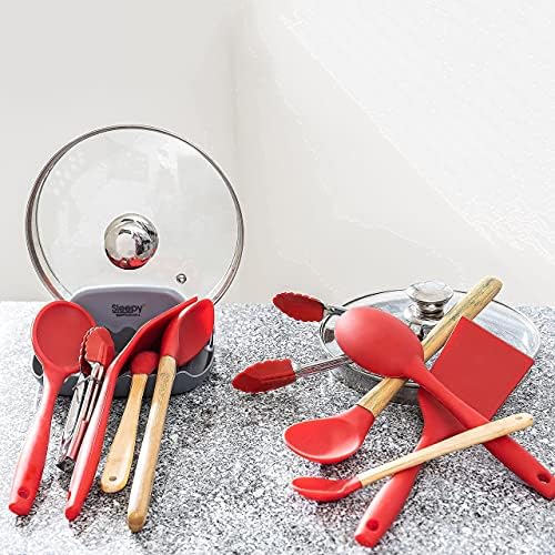 Spoon Rest for Kitchen Counter – Pot Lid Holder and Spoon Holder