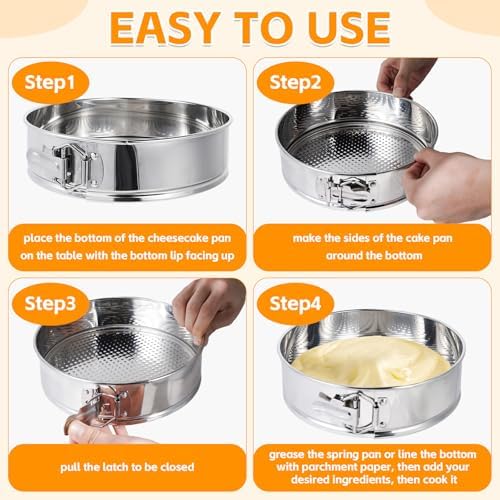 10 Inch Springform Pan for Baking, 304 Stainless Steel Cheesecake Pan