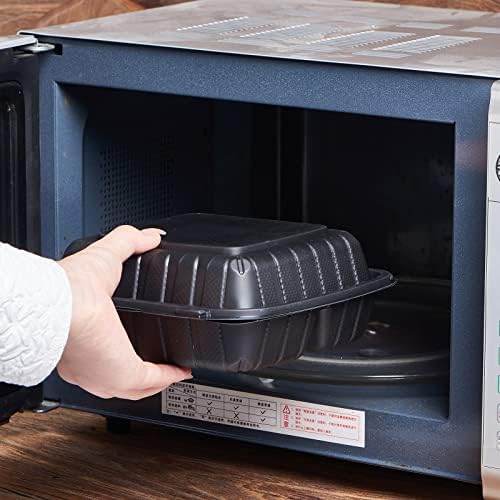 8X8" 1-Compartment 50-Pack Plastic Clamshell To Go Containers Food