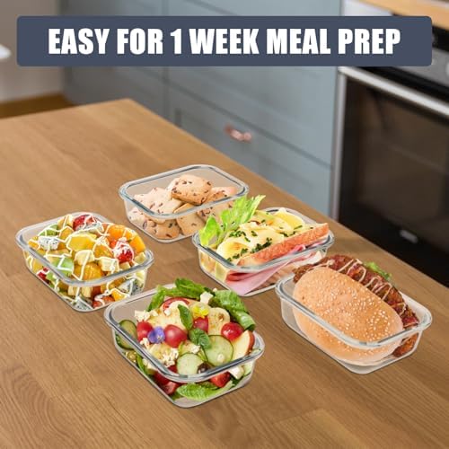 6-Pack 22 oz Glass Meal Prep Containers