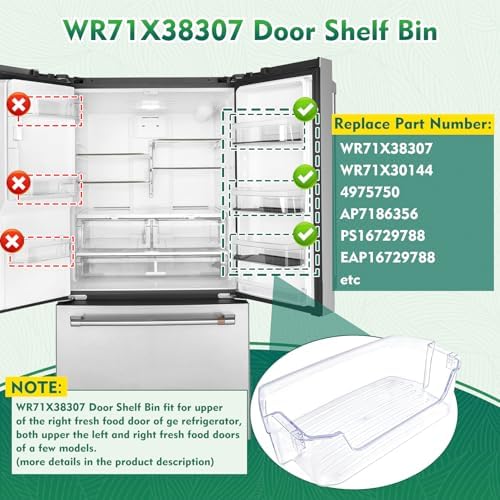 WR71X38307, WR71X30144 Door Shelf Bin Compatible with ge refrigerators
