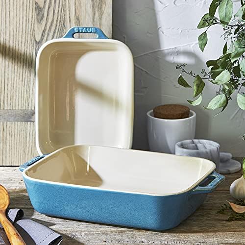 Staub 2-Pc Ceramic Baking Dish Set, Turquoise