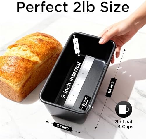Wrenbury Large 2lb Loaf Pan for Baking Bread – Non Stick Carbon Steel