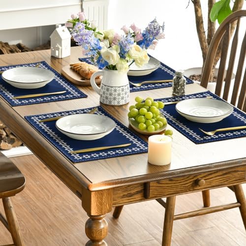 Artoid Mode Passover Hexagram Placemats Set of 4, 12x18 Inch Seasonal