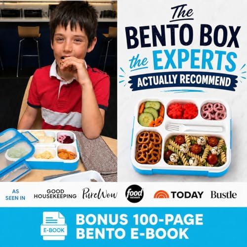 Bento Lunch Box and Snack Container Set, 4 Pack, Blue