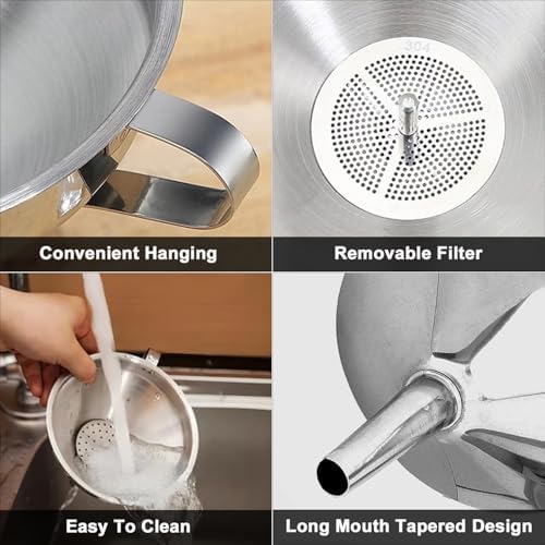 Stainless Steel Funnels for Kitchen use,5 Different Sizes of Kitchen
