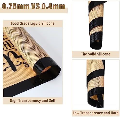 Bokon 4 Pcs Silicone Baking Mat Measurements 16.5''x11.6'' Rectangular
