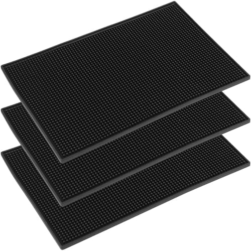 HOZEON 3 Pack 12 x 18 Inches Rubber Bar Service Mat,1cm Thick Non Slip