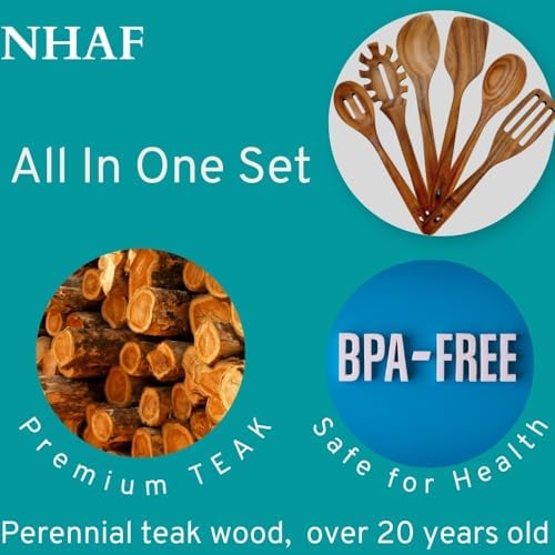 Teak Wooden Cooking Utensil Set, 6-Piece
