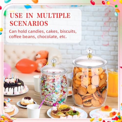 mwellewm 128 OZ Candy Jar with Lids Large Plastic Cookie Jar with