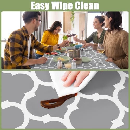 Smiry Picnic Fitted Table Cover, 4 Foot Flannel Backed Vinyl