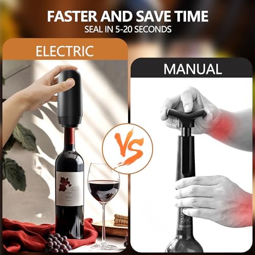 Electric Wine Saver Pump, Automatic Rechargeable Wine Preserver