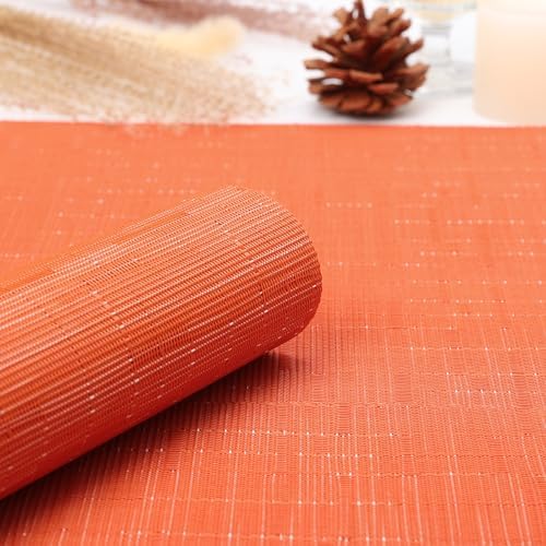 Myir JUN Orange Placemats Set of 8 for Dining Table Thanksgiving