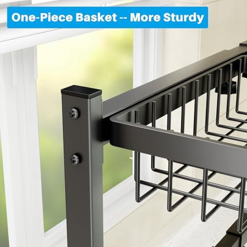 SNSLXH 4-Basket 2-Tier Over-Sink Dish Drying Rack, 26.57"-35"