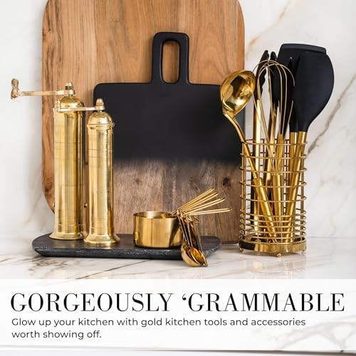 Styled Settings Black and Gold Kitchen Utensils Set, 15-Piece