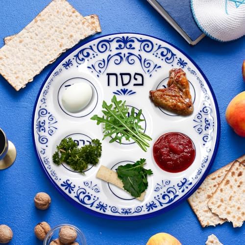 Newtay 24 Pcs Passover Seder Plate Plastic 10" Disposable Plates