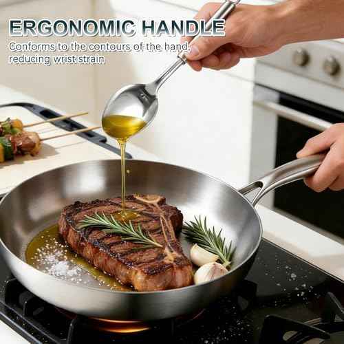 Stainless Steel Cookware Set - 24 PCS Kitchen Cookware Sets with 3-Ply Frying Pan and Steamer, Cool Handles, Heavy-Duty Chef Quality, Pots and Pans Set Compatible with All Stoves