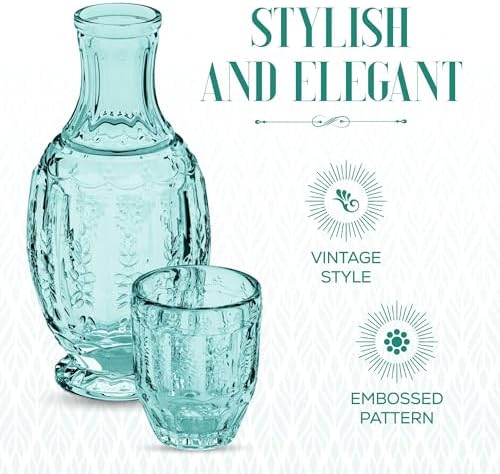 Elle Decor Vintage Bedside Water Carafe with Tumbler Glass – Elegant