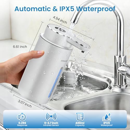 Automatic Foaming Soap Dispenser, Rechargeable, Silver