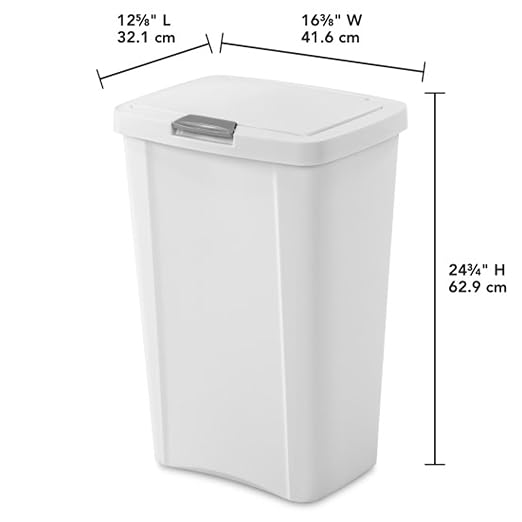Sterilite 13 Gallon TouchTop Wastebasket Trash Can Garbage Recycle Bin - Image 4